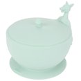 thumbnail image 4 of Bonito juego de cuchara y cuenco de silicona para alimentación de bebés con base de succión Vajilla antideslizante para bebés Verde claro, 4 of 10
