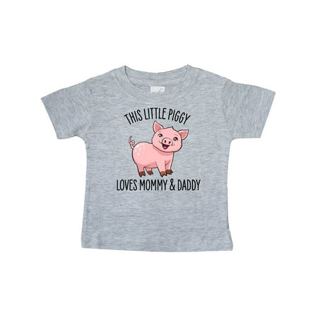 

Inktastic This Little Piggy Loves Mommy and Daddy- cute Gift Baby Boy or Baby Girl T-Shirt