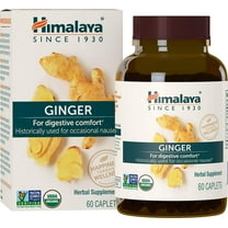 Himalaya Ginger Equivalent to 4,766 mg of Ginger Powder for Nausea and Upset Stomach, 60 Caplets