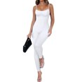 thumbnail image 2 of Bellella Combinaisons pour Femmes Col Rond Pantalon Long Combinaison Extensible Décontractée Bretelles Spaghetti une Pièce Femmes 2831 Blanc P, 2 of 4