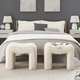 thumbnail image 4 of Roundhill Furniture Zorya Contemporary Faux Fur U-Shaped Ottoman, Set of 2, 4 of 11