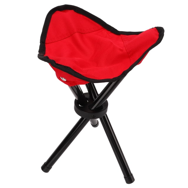 Camping Stool, Safe Camping Tripod High Load Bearing Capacity Portable Ergonomic Design With Lanyard For Travel For Outdoor Red