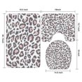 thumbnail image 3 of White and Pink Of Leopard Print Bathroom Rugs Sets 3 Piece,Toilet Cover Set,Absorbent Non Slip Bathroom Mats Sets with U-Shaped Contour Rug Toilet Rug Set, 3 of 5