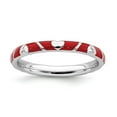 thumbnail image 2 of Sterling Silver Red Enamel Heart Ring, 2 of 9