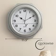 thumbnail image 2 of Clockswise 12-in Non-Ticking Octagon Plastic Analog Wall Clock - Elegant Decorative Accent for Home Décor in Bedroom, Bathroom, Living Room, Dining Room, Entryway, Hallway, Kitchen or Office, Silver, 2 of 8