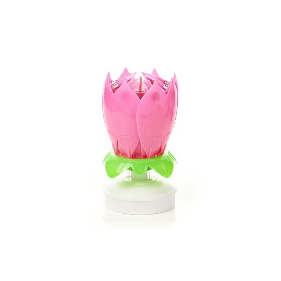Flower Musical Birthday Candle Pink