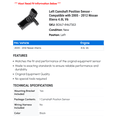 thumbnail image 2 of Left Camshaft Position Sensor - Compatible with 2005 - 2012 Nissan Xterra 4.0L V6 2006 2007 2008 2009 2010 2011, 2 of 2