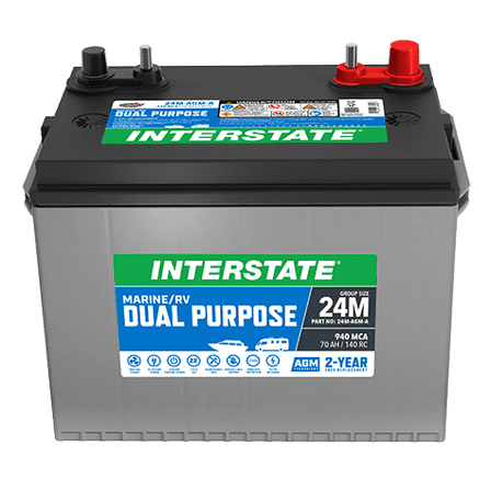 Interstate Batteries, Dual-purpose Absorbed Glass Mat Group 24M-AGM-A