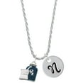 thumbnail image 1 of Delight Jewelry Silvertone Blue Prescription Bottle Silvertone Script Initial Disc - N - Charm Necklace, 20"+3", 1 of 4