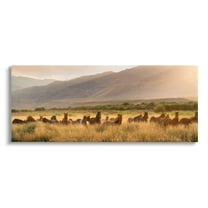 Stupell Industries Horse Herd in Mountains Landscape Photography Gallery Wrapped Canvas Art Print Wall Art, 48 x 20