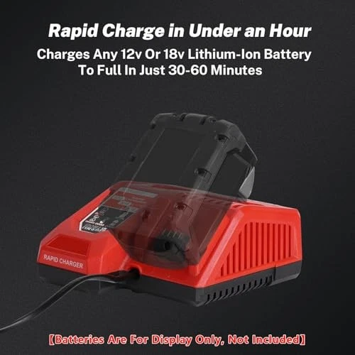 M18 M12 Rapid Charger For Milwaukee 48-59-1812 M12-18C Li-Ion Battery 12V-18Volt
