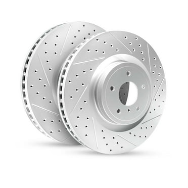 R1 Concepts Drilled and Slotted Carbon Coated Disc Brake Rotor Set WBPN1-74012