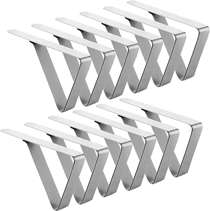 12 Pack Tablecloth Clips, Heavy Duty Picnic Table Clips, Stainless