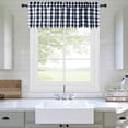 thumbnail image 2 of Kitchen Curtain Valance, Farmhouse Buffalo Check Valance Curtains for Windows, Cotton Blend Plaid Gingham Curtain Valance for Bathroom Rod Pocket Cafe Curtains, 54" Wx 15" L, Navy/White,One Panel, 2 of 7