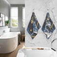 thumbnail image 6 of SKYSONIC Elephant Golden Chain Patterned Hand Towels 2 PCS, Cotton Bath Towel for Drying Face Hands Body ,Absorbent Lightweight Towels for Bathroom Ktichen Travel Gym, 16"x28", 6 of 7