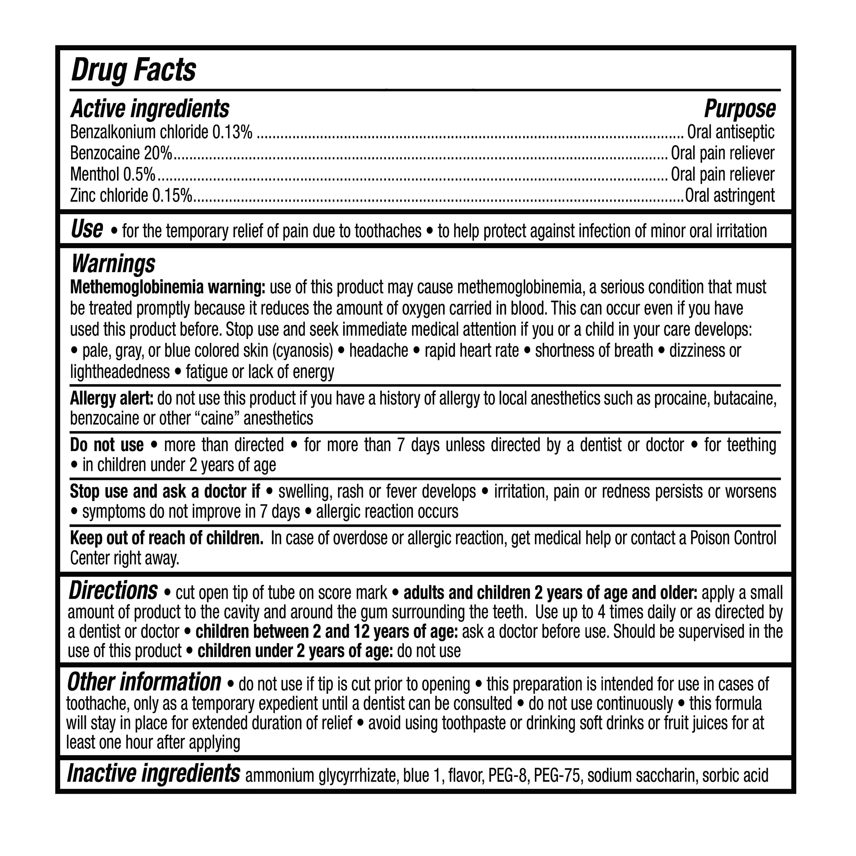 Equate 4X Medicated Toothache and Gum Pain Relief Gel, 0.25 oz