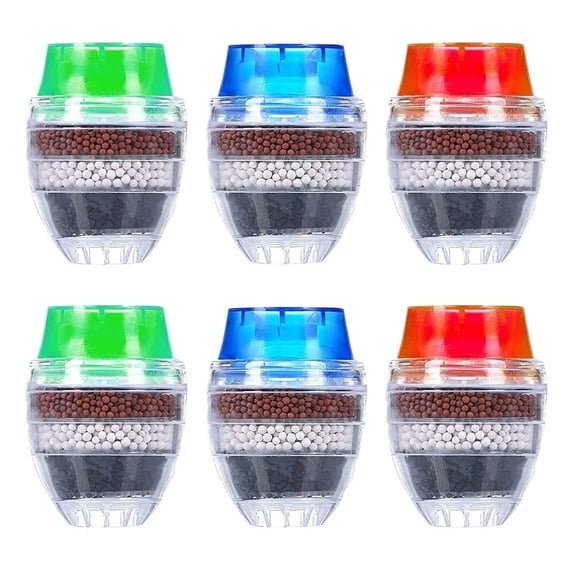 【HOSTK】6 Pack Universal Water Filter Cartridges for Kitchen Tap, Clean Water Purifier Replacement Filter with Standard Interface