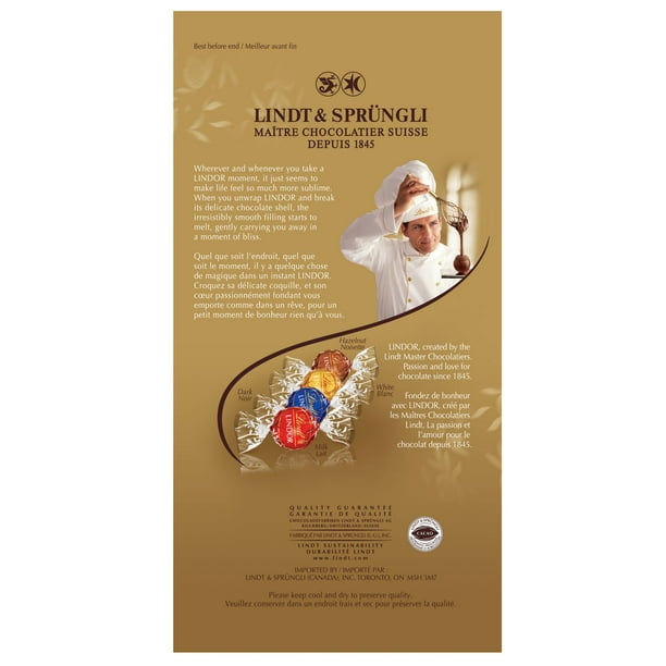 Truffes LINDOR au chocolat au lait et à la noisette de Lindt – Sachet (150  g) Sachet 150g 