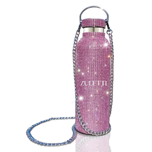 Botella brillante Thermos Zuletti con purpurina y diamantes, 900 ml
