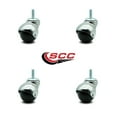 thumbnail image 2 of 2 Inch Bright Chrome Hooded 3/8 Inch Threaded Stem Ball Casters Set of 4 SCC, 2 of 2