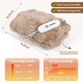thumbnail image 4 of Double-Sided Heating Pad for Hands, Luxury Faux Fur Electric Hand Warmer for Fingers Arthritis, Heated Gloves Indoor Use, Hand Warmer Pouch for Women Men Hand Pain Relief, 3 Levels & Auto Off, Brown, 4 of 4