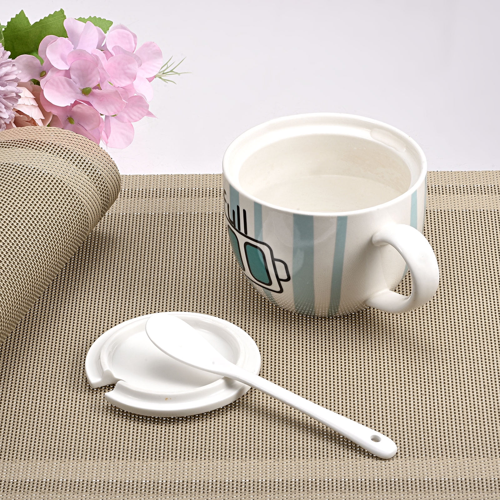 Unique Bargains Durable Square PVC Washable Woven Table Mats for Restaurant Use Khaki