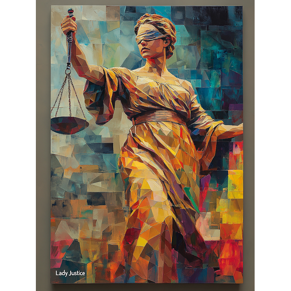 Lady Justice Abstract Canvas Art Print， Perfect for Living Room， Bedroom， Office， Hallway， and Study Decoration.