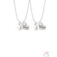 thumbnail image 2 of Delight Jewelry Resin White Big Ear Bunny Mother & Daughter Heart Necklaces (Set of 2), 19"+2", 2 of 4