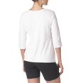 thumbnail image 3 of Hanes Tee-Shirt à Manches Raglan en Coton Extensible pour Femmes, P, Blanc, 3 of 3