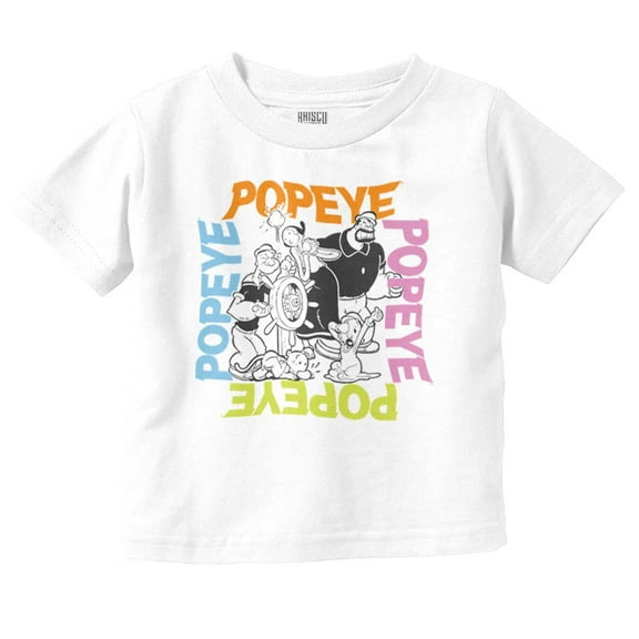 Popeye the Sailor Man with Friends Toddler Boy Girl T Shirt Infant Toddler Brisco Brands 6M
