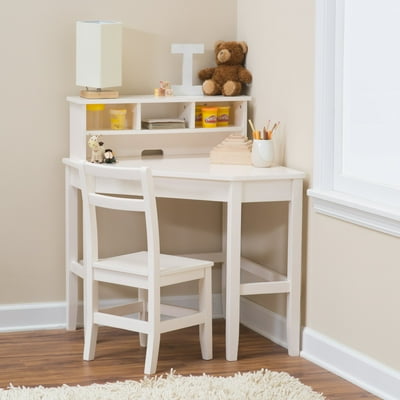 Classic playtime juvenile corner desk on sale and reversible hutch with chair