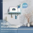 thumbnail image 3 of Retro Key Holder Wall Mount for Room Decor \u Farmhouse Key Hanger with Hooks &ampFloating Shelf for Coat Rack \u Mail Organizer for Entryway Wall Decor or Office Decor (Br, 3 of 6