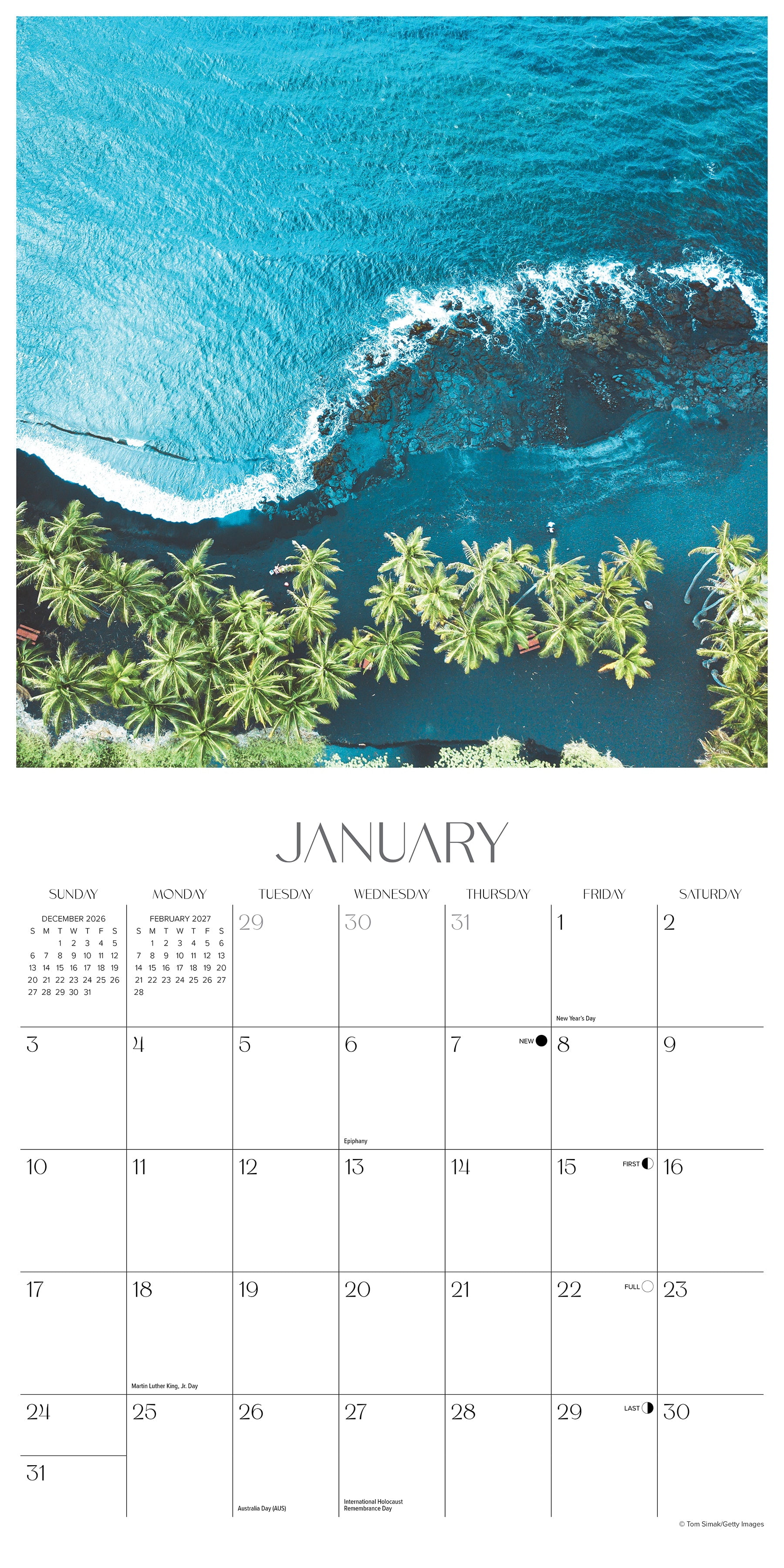 Willow Creek Press, Coastal Escape 2027 Wall Calendar