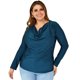 thumbnail image 4 of Blusa elegante de satín Roman Fashion/Tallas Extras, 1787 (Petroleo) azul petroleo 40 Roman Fashion BL-GR-1787-PETROLEO, 4 of 7