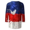 thumbnail image 4 of Uootdi 4th of July Tops for Women 3/4 Sleeve Crewneck American Flag Print Patriotic Casual Loose Fit Graphic Tees Gift, 4 of 6