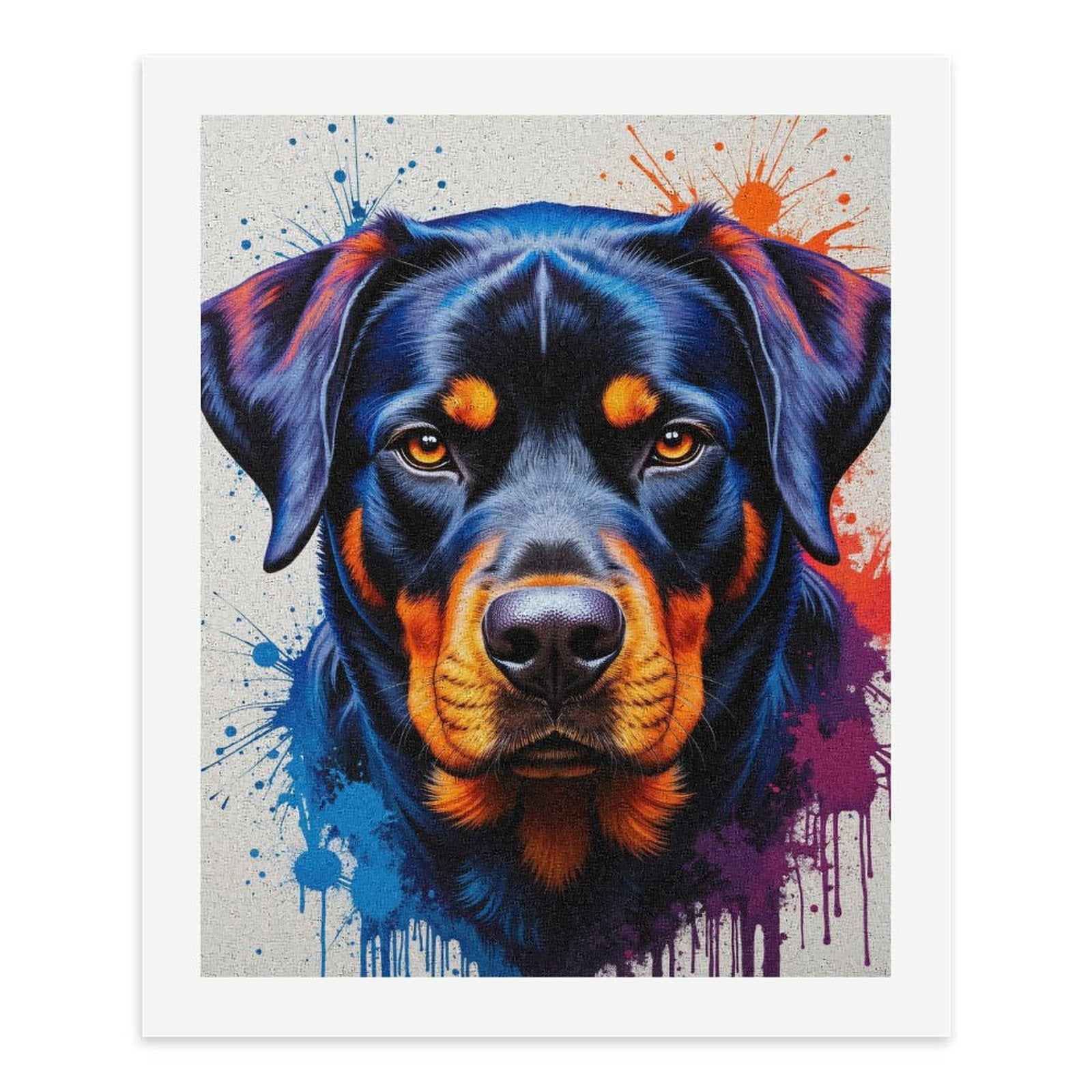 Paint By Numbers Kit for Adults Beginner - DIY Colorful Canine Art Splashes Canvas Painting Kits for Adults, Frameless Paint By Number for Adults for Home Wall Decor 16x20 Inch