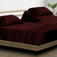 thumbnail image 2 of Split Top California King Adjustable Flex Top California King Size 100% Egyptian Cotton, Stripe Wine, 800 Thread Count, 15 inch Deep Pocket, 34" Split Top Sheets Bed 4 Piece Sheet Set, 2 of 7