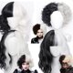 thumbnail image 3 of Peluca Blanca Y Negra, Disfraz De Cosplay, Pelo Sintético Para Mujer, Pelo Corto Para Juego De Rol Para Cosplay, Fiesta De Navidad Y Halloween Advancent CE007669-04, 3 of 6
