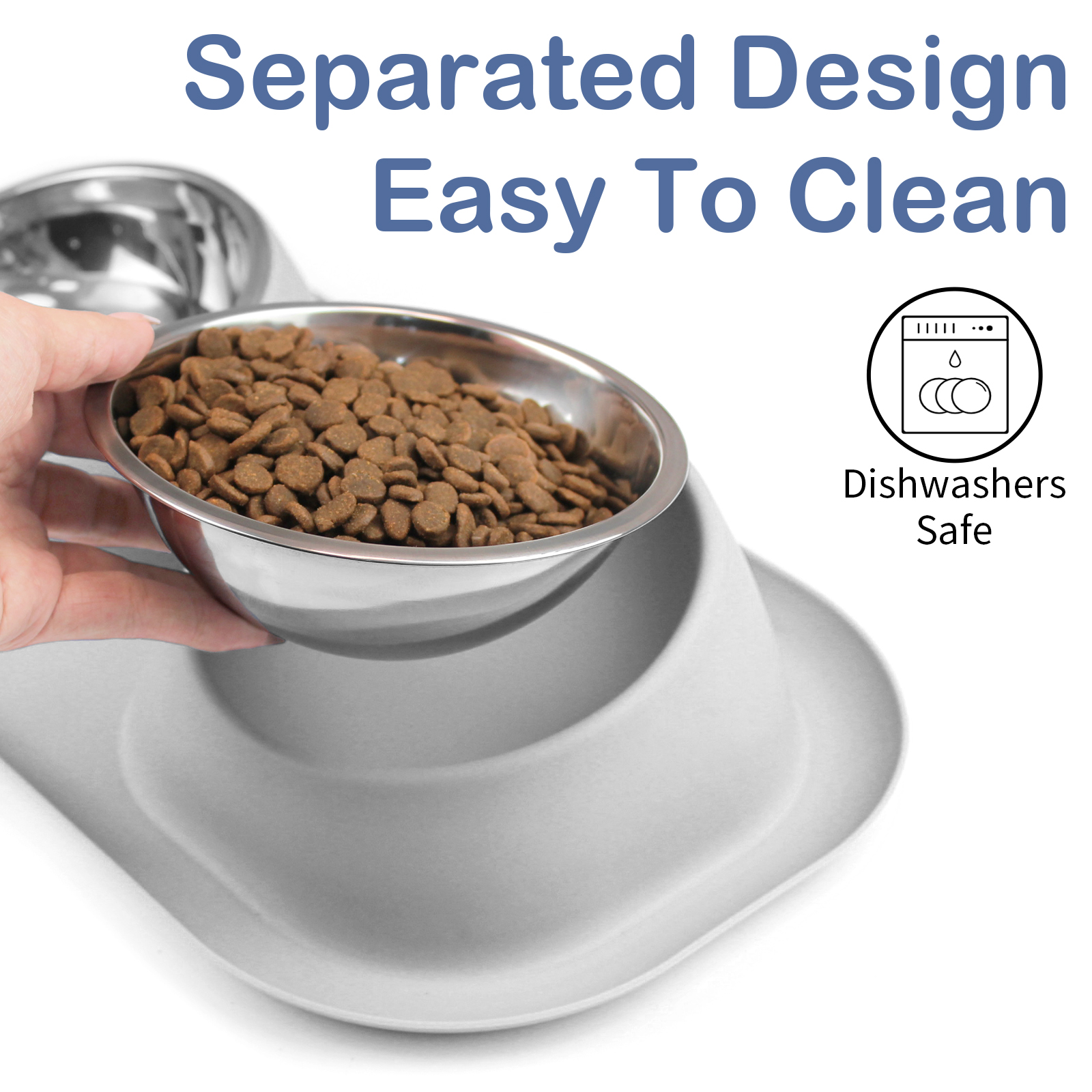 Ptlom Elevated Stainless Steel Pet Bowl with Stand photo 7