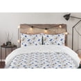 thumbnail image 5 of Ambesonne Floral Down Alternative Quilt Comforter, Delicate Spring Flowers Art, King, Ceil Blue Coconut and White, 5 of 5