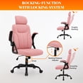 thumbnail image 4 of GASEE Leather Office Chair, Big and Tall Office Chair 400LBS Wide Seat Ergonomic Computer Desk Chair High Back Executive Leather Chair Adjustable Task Chair Lumbar Back with 1-Year Warranty, Pink, 4 of 12