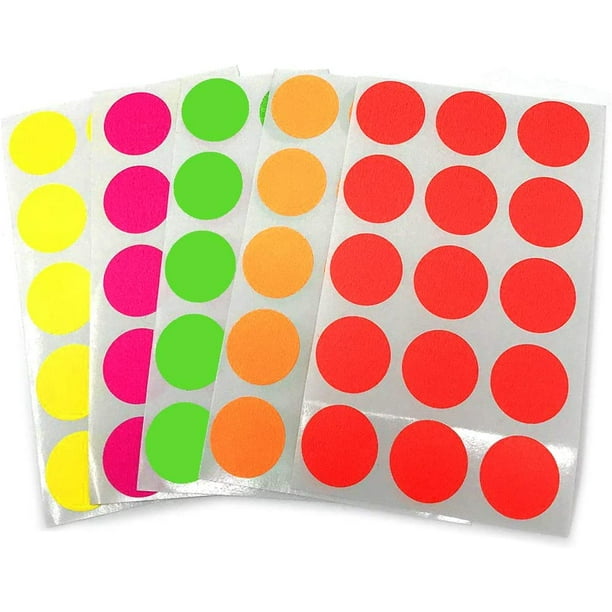 3/4" Round Color Coding Dot Stickers, Adhesive Organization Labels