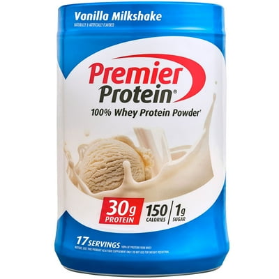 Premier Protein 100% Whey Protein Powder, Vanilla Milkshake, 30g Protein, 24.5 Oz, 1.5 Lb