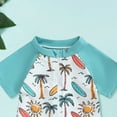 thumbnail image 4 of Akiihool Boys' Swimwear Boys Swim Set – UPF50+ Rashguard, Trunks with Drawstring & Cap, 4-Way Stretch, Quick Dry, Sublimated, for Beach/Pool (Mint Green,7-8 Years), 4 of 4