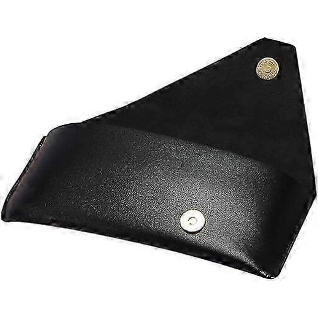 Black soft glasses case, leather glasses case, glasses storage, women\'s glasses case, glasses case (17.8*7.5*2.5CM)