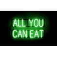 thumbnail image 1 of SpellBrite ALL YOU CAN EAT LED Sign for Business. 26.8" x 15.0" Green ALL YOU CAN EAT Sign Has Neon Sign Look With Energy Efficient LED Light Source. Visible from 500+ Feet, 8 Animation Settings., 1 of 4