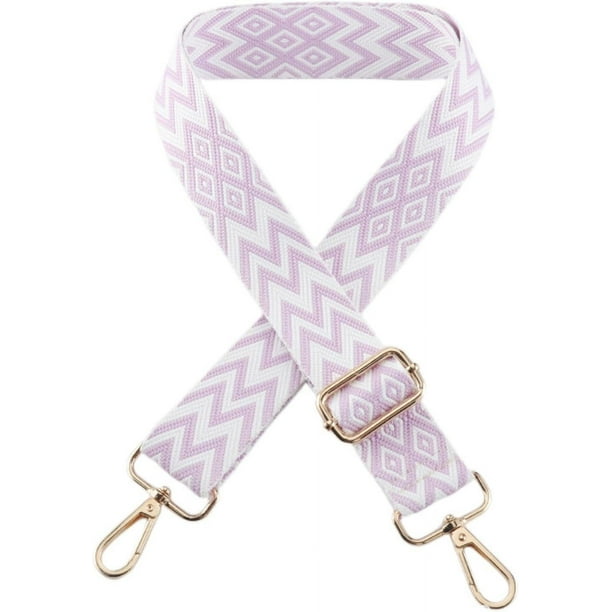 Nvzi Correa de bolso de hombro bordada de longitud ajustable de 11 a 51 pulgadas, correa de billetera, correa de bolso cruzado, accesorios para bolso (rosa)