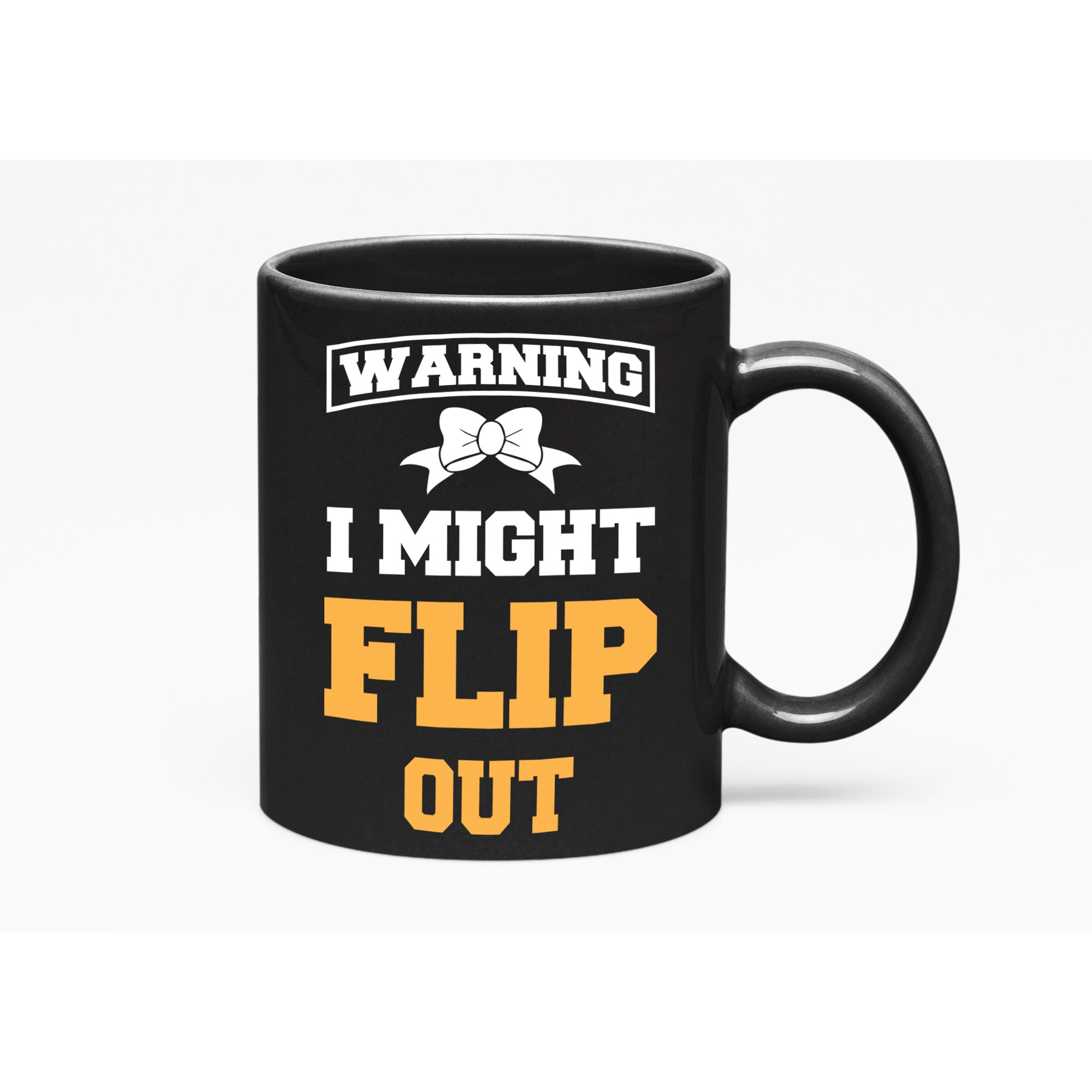 I Might Flip Out Humor, Black 11oz Ceramic Mug