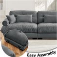 thumbnail image 5 of JERFIT Modular Velvet Sectional Sofa Set, Oversized Cloud Couch with Bolster Armrests, Deep Seating for Living Room, Lounge, Grey, 5 of 10