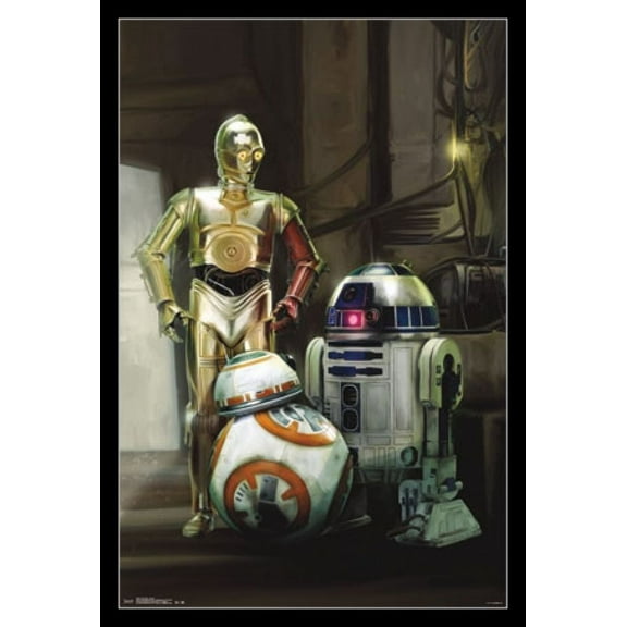 Star Wars The Force Awakens - Droids Laminated & Framed Poster Print (22 x 34)